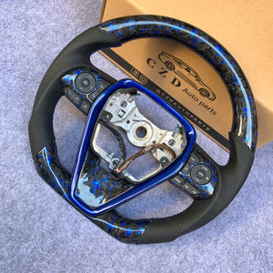 CZD 2018-2023 Toyota Camry xse/se/trd blue flake forged carbon steering wheel