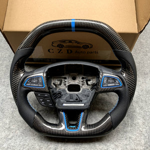 CZD Focus MK3 2015/2016/2017/2018/2019 carbon fiber steering wheel top flat bottom flat