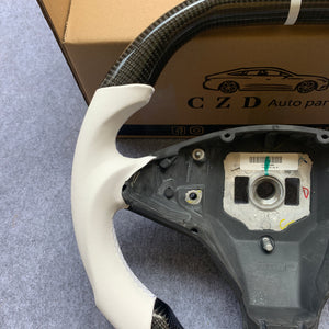 Custom For Tesla Model S Carbon Fiber Steering Wheel Round top