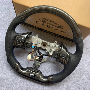 CZD Lexus IS250 IS350 Carbon fiber steering wheel with Blue Sports Badge