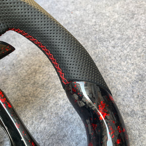 CZD Honda accord 2018/2019/2020/2021 red flake forged carbon fiber steering wheel