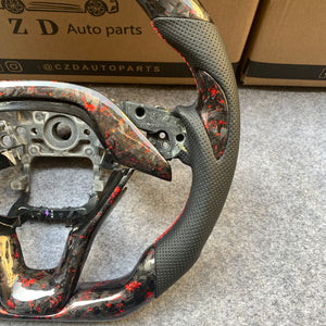 CZD Honda accord 2018/2019/2020/2021 red flake forged carbon fiber steering wheel