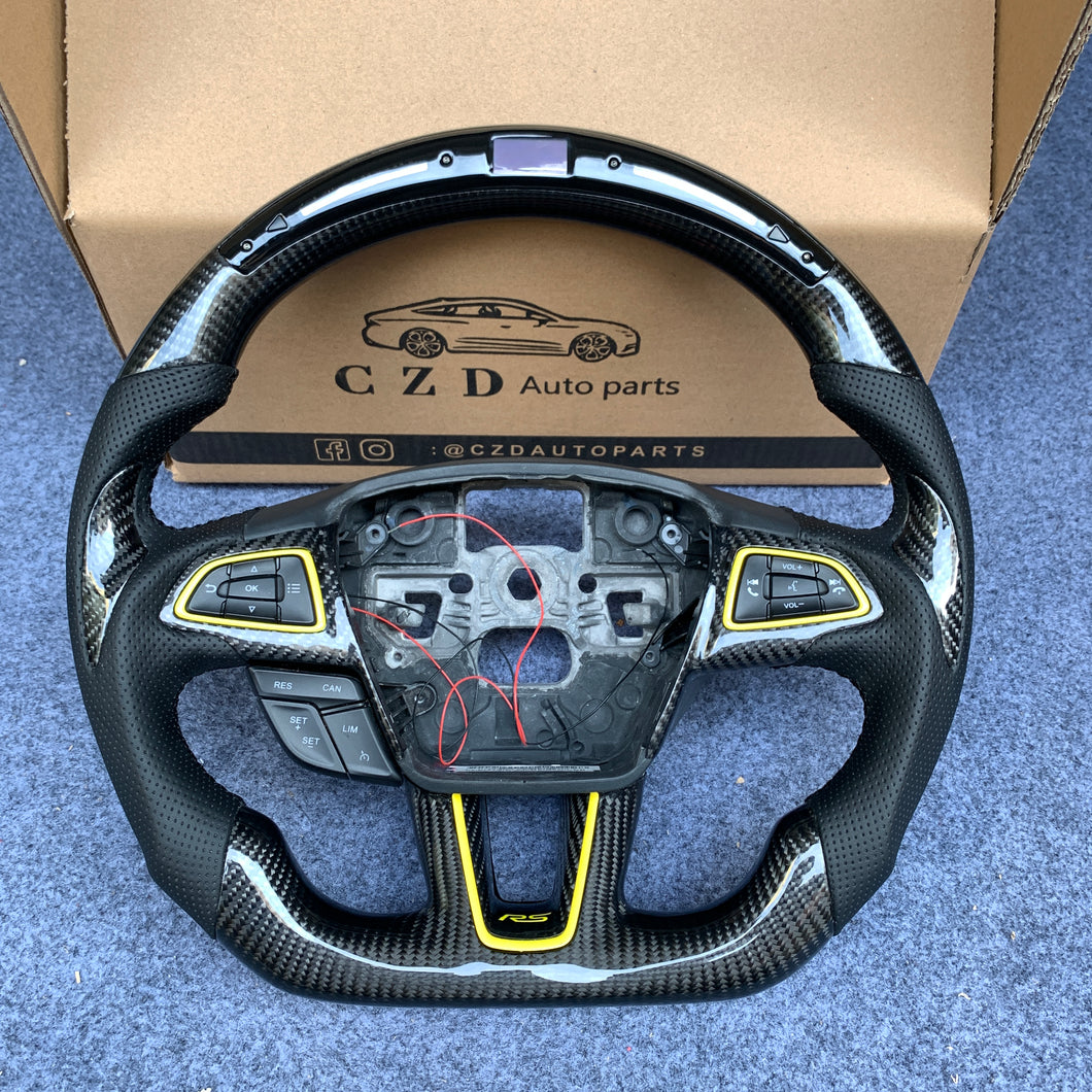 CZD Focus MK3 2015/2016/2017/2018 carbon fiber steering wheel with LED
