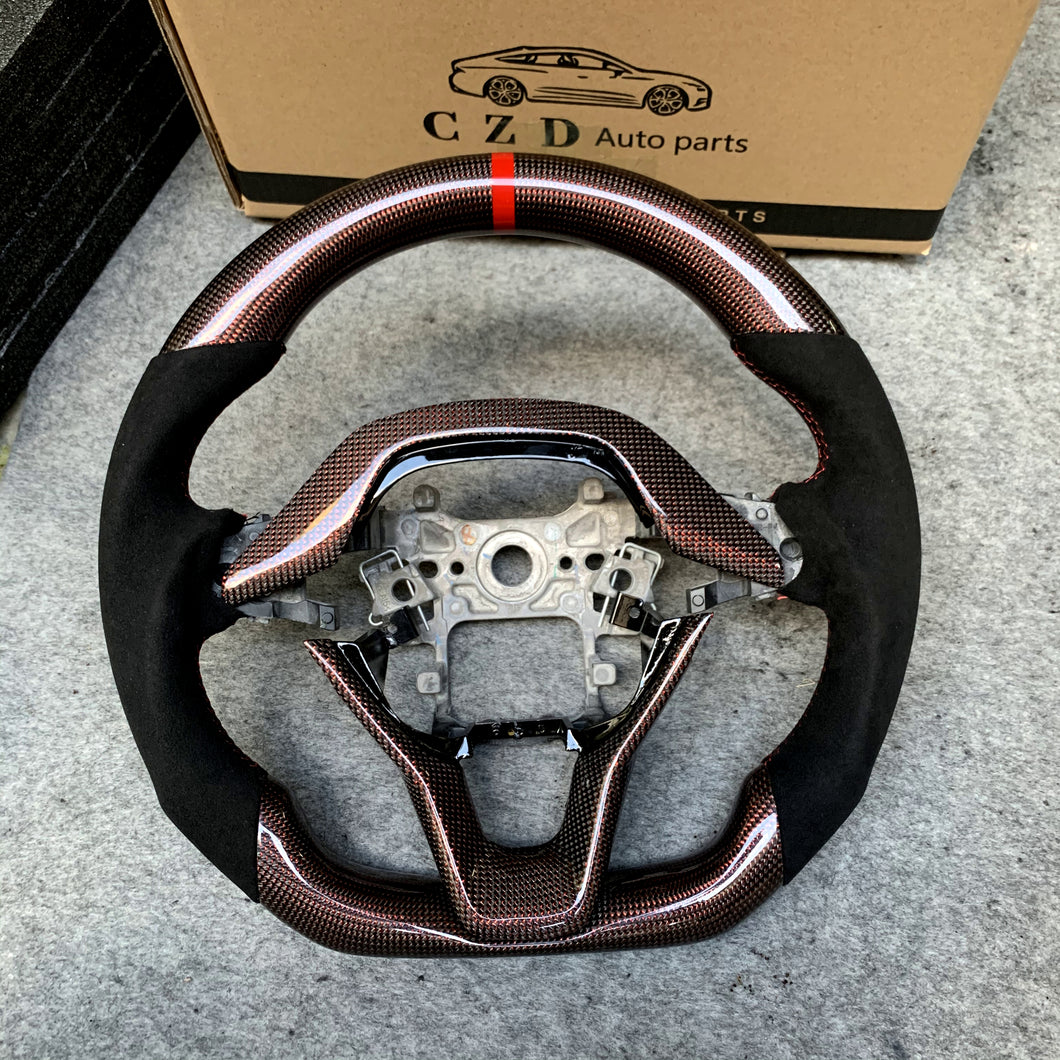 CZD 10th Gen Accord  EXL/EX/LX 2018-2022 carbon fiber steering wheel with gold wire