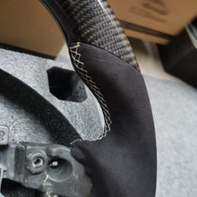 Load image into Gallery viewer, CZD Scion IQ carbon fiber steering wheel with black Alcantara