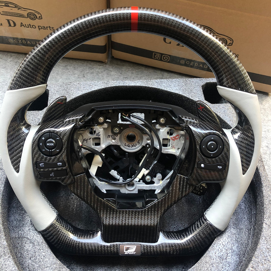 For 2014+Lexus IS steering wheel with Carbon fiber design