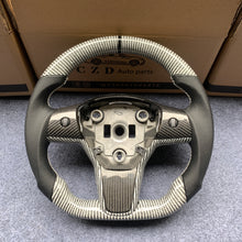 Load image into Gallery viewer, CZD Tesla model Y/model 3 white and black carbon fiber steering wheel