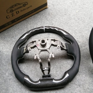 CZD 370Z steering wheel with carbon fiber with White stripe