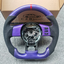 Load image into Gallery viewer, CZD Nissan 350Z/Z33 2002-2009 carbon fiber steering wheel with purple carbon fiber