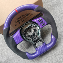 Load image into Gallery viewer, CZD Nissan 350Z/Z33 2002-2009 carbon fiber steering wheel with purple carbon fiber