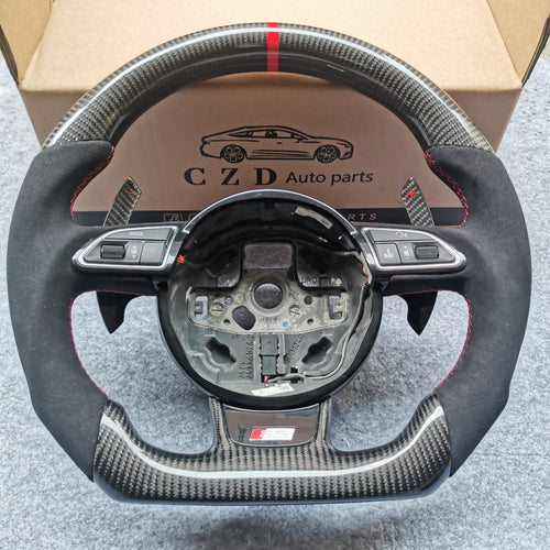 CZD-2008/2009/2010/2011/2012/2013/2014/2015 Audi B8 A4/A5/S4/S5/RS5/SQ5/Q5 carbon fiber steering wheel