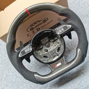 CZD-2008/2009/2010/2011/2012/2013/2014/2015 Audi B8 A4/A5/S4/S5/RS5/SQ5/Q5 carbon fiber steering wheel