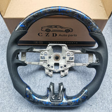 Load image into Gallery viewer, CZD ford mustang GT350 2015 2016 2017 carbon fiber steering wheel with blue flake forged carbon