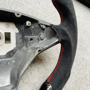 Custom For Tesla Model S Carbon Fiber Steering Wheel Round top