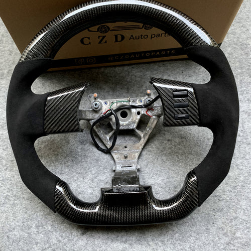CZD Infiniti FX35 2003 2004 2005 2006 2007 2008 carbon fiber steering wheel with black suede