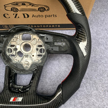 Load image into Gallery viewer, CZD 2017 UP Audi B9 Q2 carbon fiber steering wheel with thumb grips