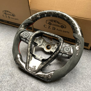 CZD Toyota Avalon 2019/2020/2021 silver flake forged carbon fiber steering wheel