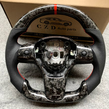 Load image into Gallery viewer, CZD Racing car for Tesla Model 3 Forged Carbon Fiber steering wheel