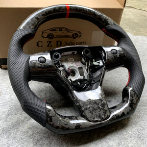 CZD Racing car for Tesla Model 3 Forged Carbon Fiber steering wheel
