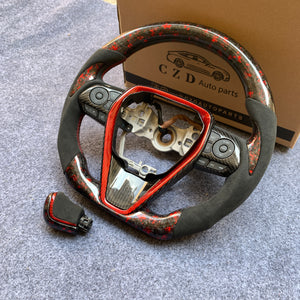 CZD 2018/2019/2020/2021/2022/2023 Toyota Camry steering wheel with red flake forged carbon