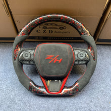 Load image into Gallery viewer, CZD 2018/2019/2020/2021/2022/2023 Toyota Camry xse/se/trd red flake forged carbon steering wheel