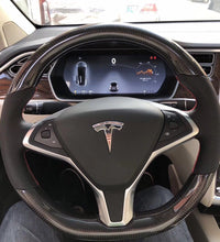 Load image into Gallery viewer, Custom For Tesla Model S Carbon Fiber Steering Wheel Round top