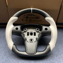 Load image into Gallery viewer, CZD Tesla model 3/model Y steering wheel with carbon fiber