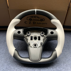 CZD Tesla model 3/model Y steering wheel with carbon fiber
