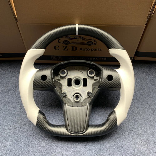 CZD Tesla model 3/model Y steering wheel with carbon fiber