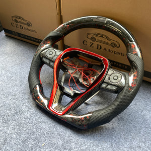 CZD Toyota Corolla XSE 2019-2021 carbon fiber steering wheel with JP LED