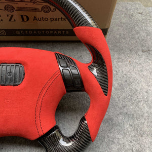 For 2003-2007 7gen Accord in Sexy Red Leather and Carbon grips steering wheel design