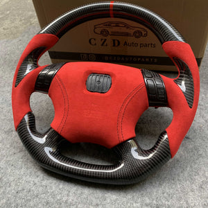 For 2003-2007 7gen Accord in Sexy Red Leather and Carbon grips steering wheel design