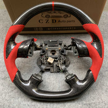 Load image into Gallery viewer, For 2003-2007 7gen Accord in Sexy Red Leather and Carbon grips steering wheel design