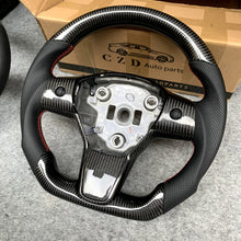 Load image into Gallery viewer, Tesla Model 3 Model Y Carbon fiber steering wheel with Perforated leather from CZD