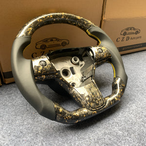 CZD Tesla model 3 gold flake forged carbon fiber steering wheel