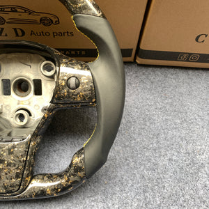 CZD Tesla model 3 gold flake forged carbon fiber steering wheel