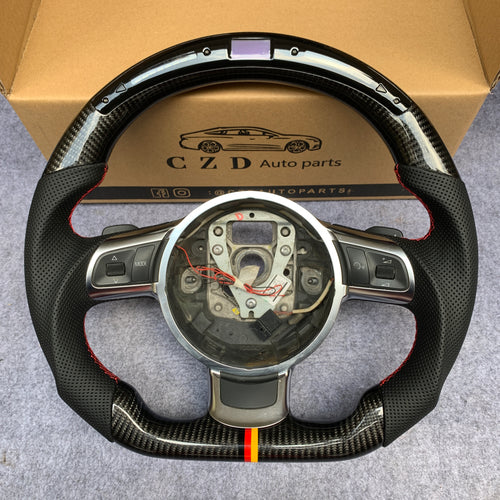 CZD Audi TT RS 8J 2009/2010/2011/2012/2013/2014 carbon fiber steering wheel with LED