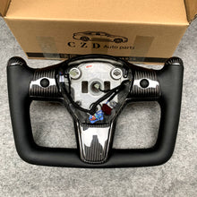 Load image into Gallery viewer, Tesla model 3 model Y Yoke  steering wheel design from CZD Auto parts
