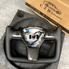 Load image into Gallery viewer, Tesla model 3 model Y Yoke  steering wheel design from CZD Auto parts