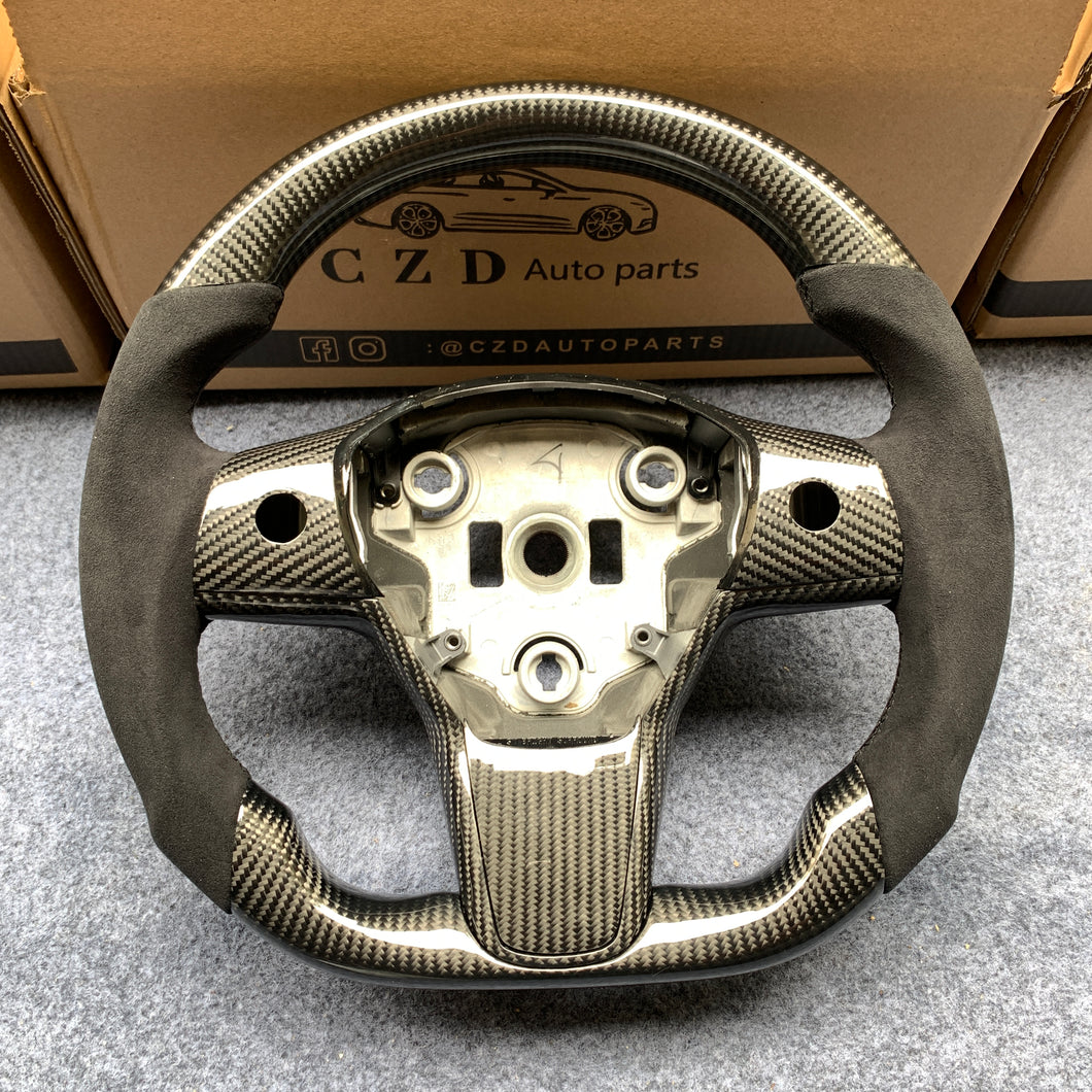 CZD Tesla model 3/model Y carbon fiber steering wheel