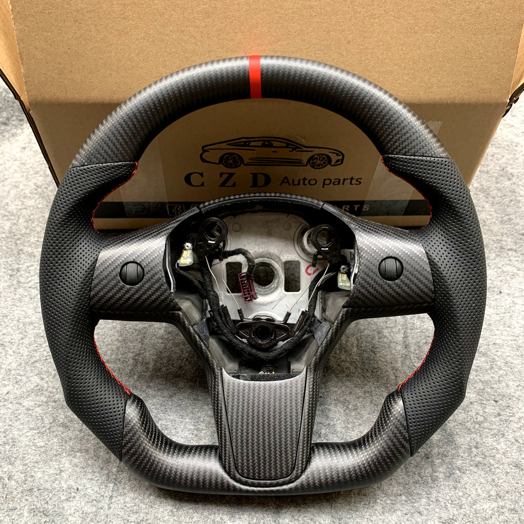 Tesla Model 3 Model Y Matte Carbon fiber Round top design from CZD