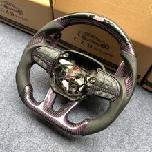 Load image into Gallery viewer, CZD Dodge Challenger/Charger 2015-2021 purple wire carbon fiber steering wheel with LED