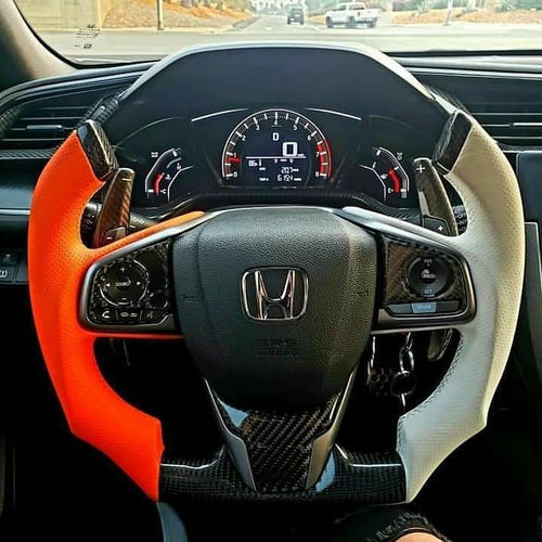 CZD- 2016-2021 Honda civic seden/FK7/FK8/10th gen civic carbon fiber steering wheel with F1 shape