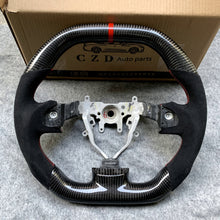 Load image into Gallery viewer, For 2008-2014 SubaruWRX STI  carbon fiber steering wheel Flat top Flat buttom design