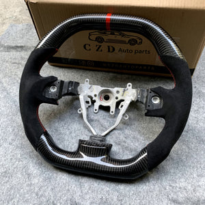 For 2008-2014 SubaruWRX STI  carbon fiber steering wheel Flat top Flat buttom design