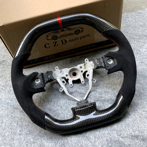 For 2008-2014 SubaruWRX STI  carbon fiber steering wheel Flat top Flat buttom design
