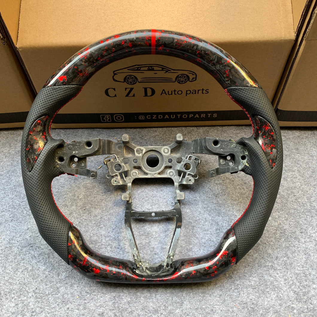 CZD Honda accord 2018/2019/2020/2021 red flake forged carbon fiber steering wheel core