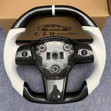 Load image into Gallery viewer, CZD Tesla model 3/model Y with real carbon fiber steering wheel