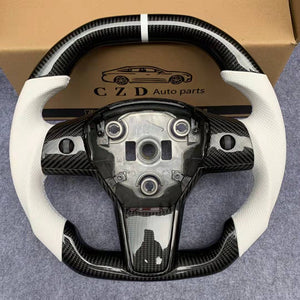 CZD Tesla model 3/model Y with real carbon fiber steering wheel