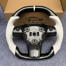 Load image into Gallery viewer, CZD Tesla model 3/model Y with real carbon fiber steering wheel